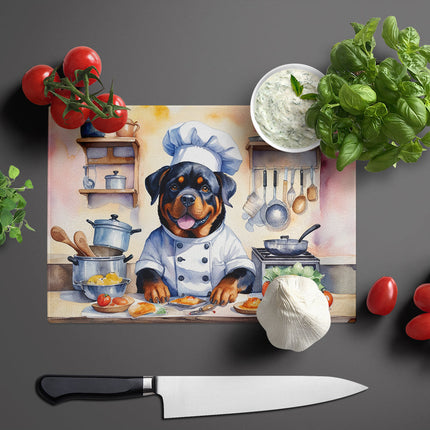Rottweiler the Chef Glass Cutting Board