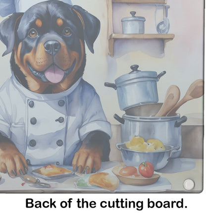 Rottweiler the Chef Glass Cutting Board