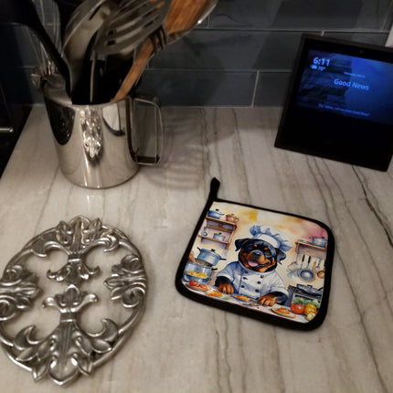 Rottweiler the Chef Pair of Pot Holders