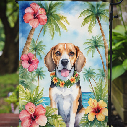 Beagle Luau Garden Flag