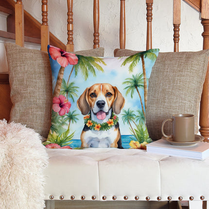 Beagle Luau Throw Pillow