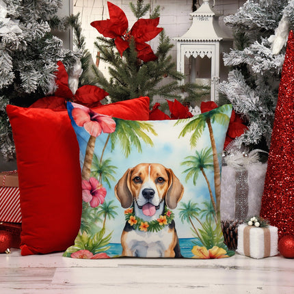 Beagle Luau Throw Pillow