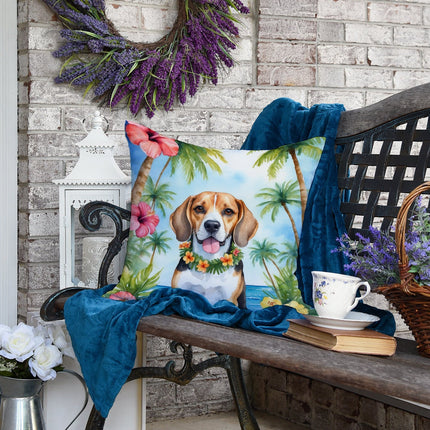 Beagle Luau Throw Pillow
