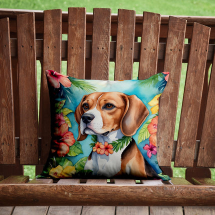 Beagle Luau Throw Pillow