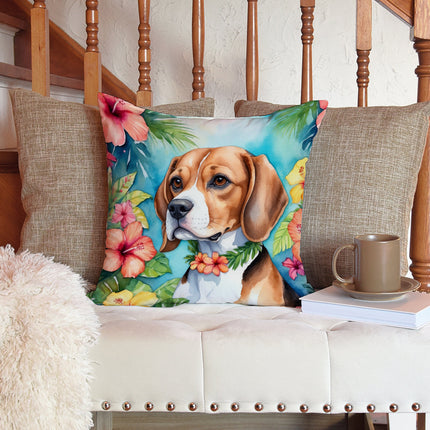Beagle Luau Throw Pillow