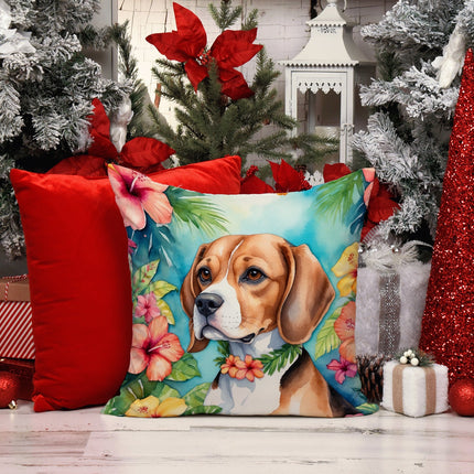 Beagle Luau Throw Pillow