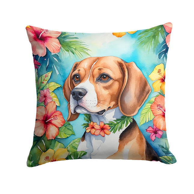 Beagle Luau Throw Pillow