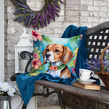 Beagle Luau Throw Pillow