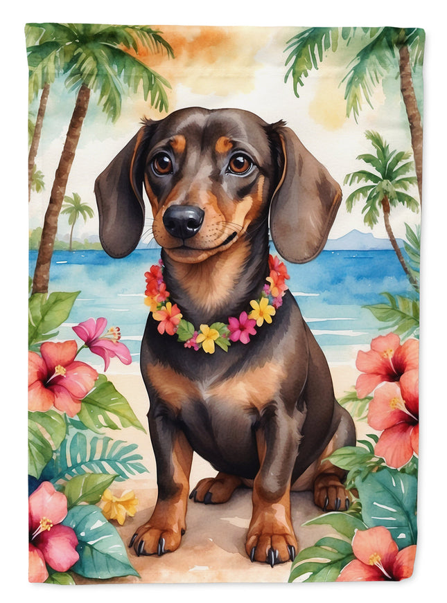 Dachshund Luau Garden Flag