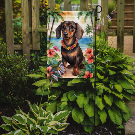 Dachshund Luau Garden Flag