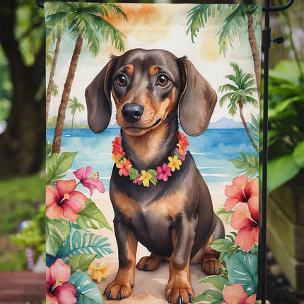 Dachshund Luau Garden Flag