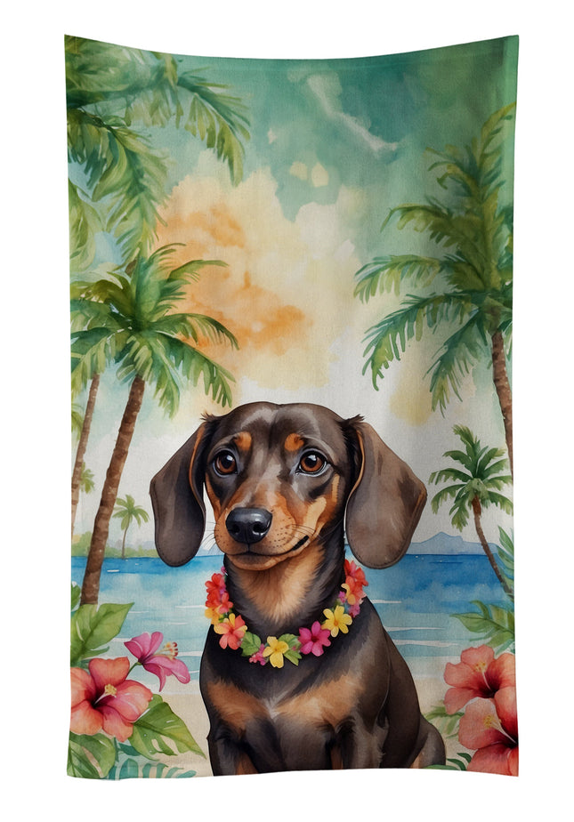 Dachshund Luau Kitchen Towel