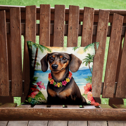 Dachshund Luau Throw Pillow