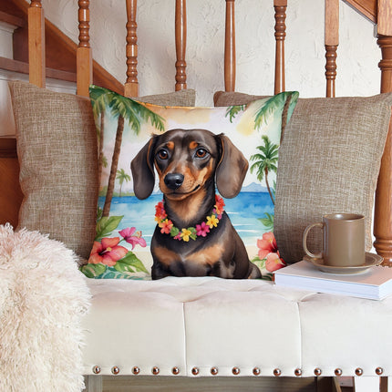Dachshund Luau Throw Pillow