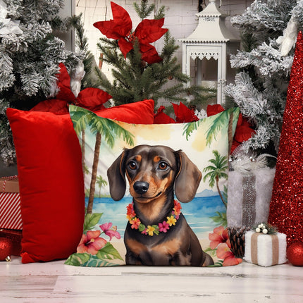 Dachshund Luau Throw Pillow