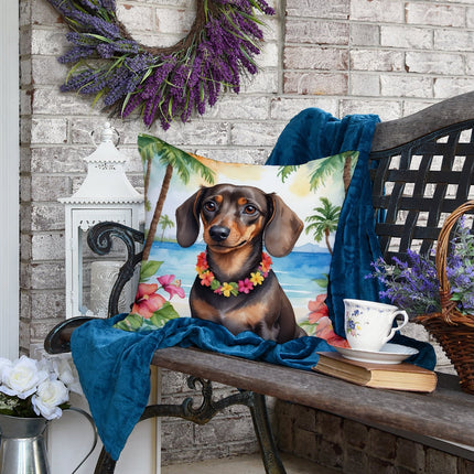 Dachshund Luau Throw Pillow