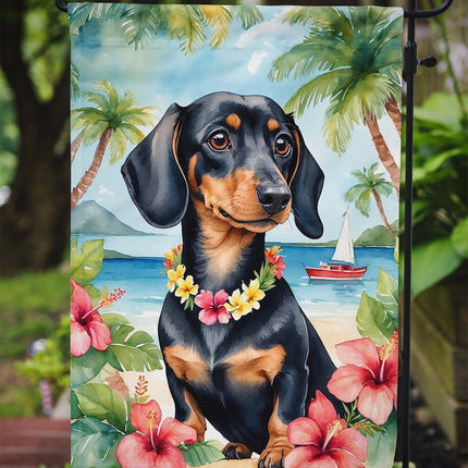 Dachshund Luau Garden Flag