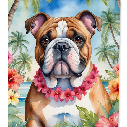 English Bulldog Luau Garden Flag