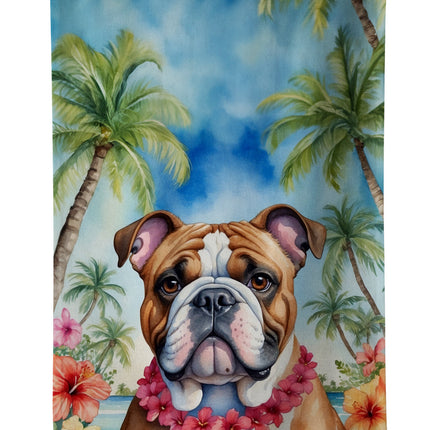 English Bulldog Luau Kitchen Towel
