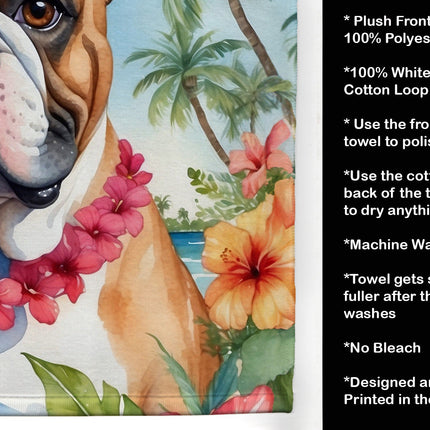 English Bulldog Luau Kitchen Towel
