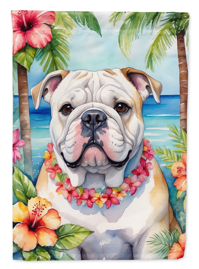 English Bulldog Luau Garden Flag