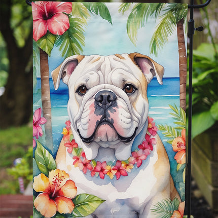 English Bulldog Luau Garden Flag