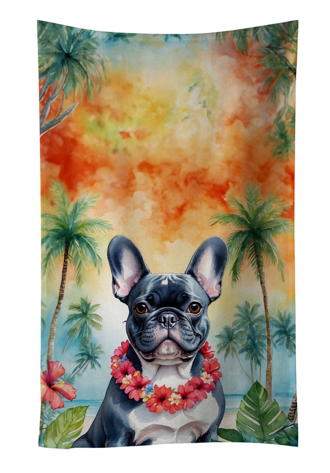 French Bulldog Luau Kitchen Towel