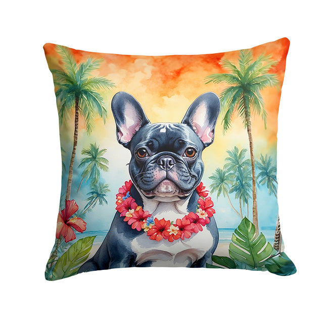 French Bulldog Luau Throw Pillow