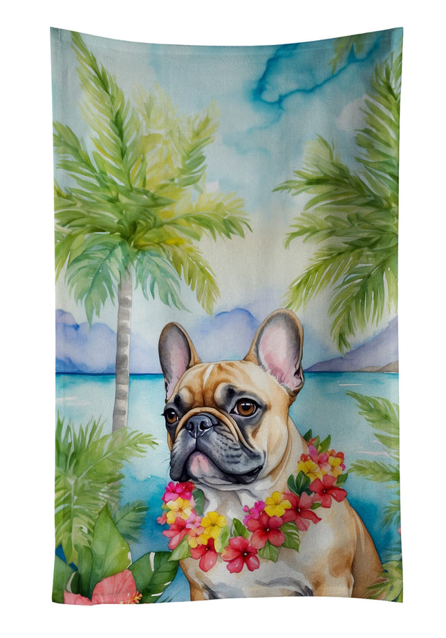 French Bulldog Luau Kitchen Towel