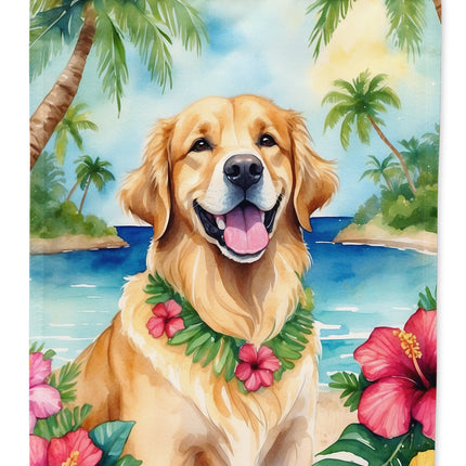 Golden Retriever Luau House Flag