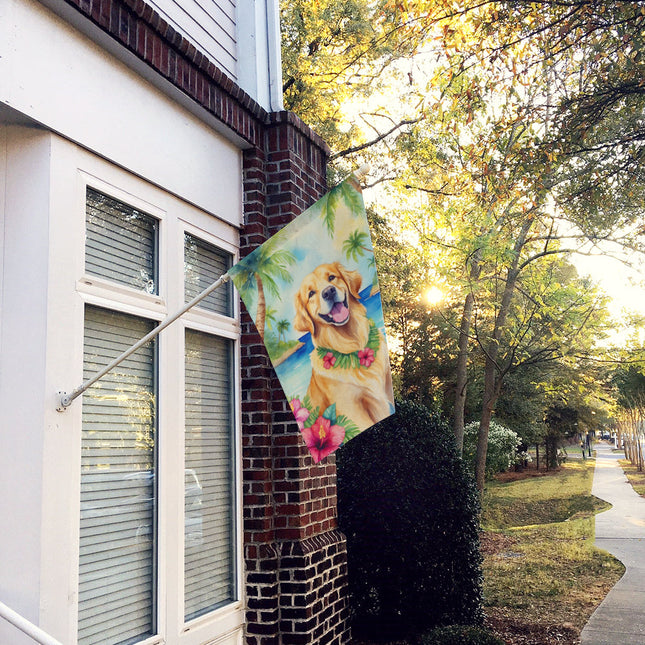 Golden Retriever Luau House Flag