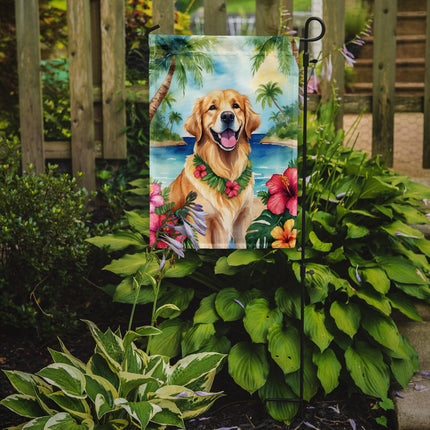 Golden Retriever Luau Garden Flag