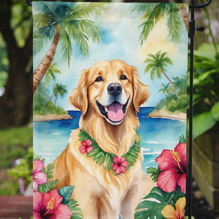 Golden Retriever Luau Garden Flag