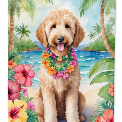 Goldendoodle Luau Garden Flag