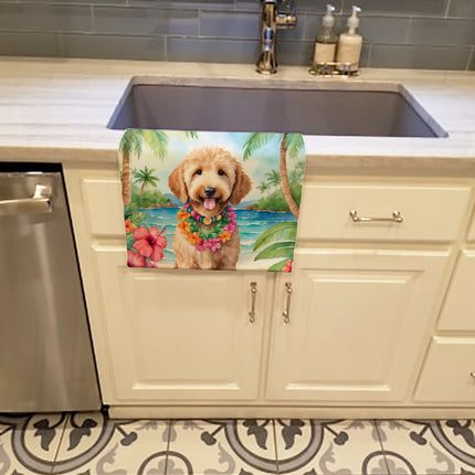 Goldendoodle Luau Kitchen Towel
