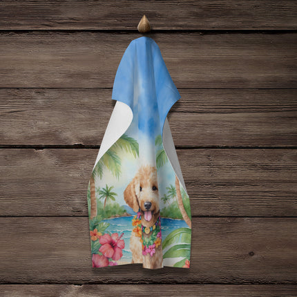 Goldendoodle Luau Kitchen Towel