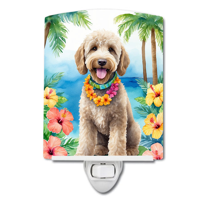 Labradoodle Luau Ceramic Night Light