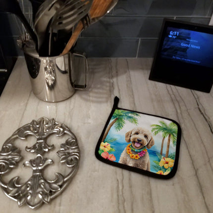 Labradoodle Luau Pair of Pot Holders