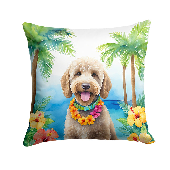 Labradoodle Luau Throw Pillow