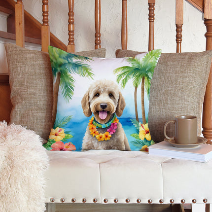 Labradoodle Luau Throw Pillow
