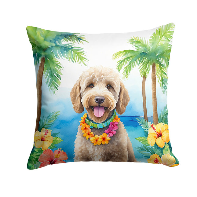Labradoodle Luau Throw Pillow