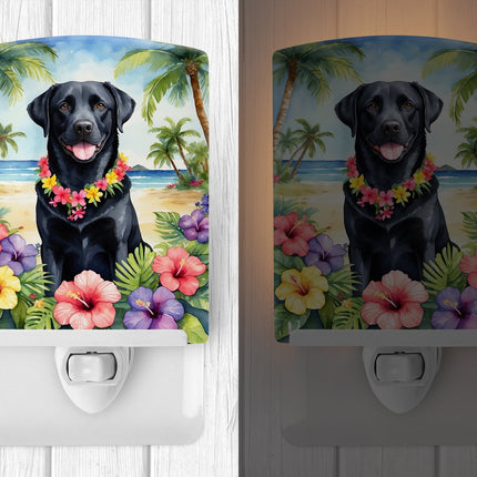 Black Labrador Retriever Luau Ceramic Night Light