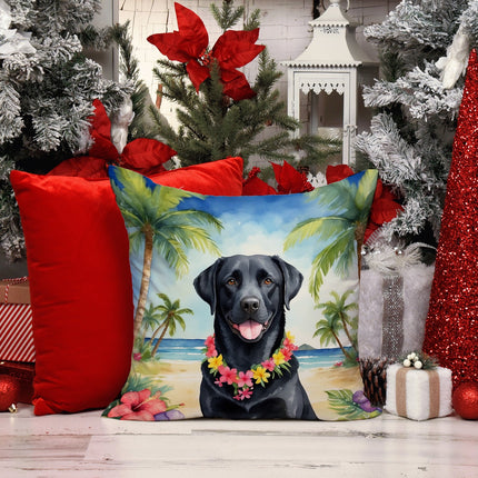 Black Labrador Retriever Luau Throw Pillow