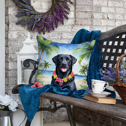 Black Labrador Retriever Luau Throw Pillow