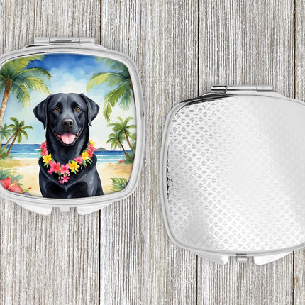 Black Labrador Retriever Luau Compact Mirror