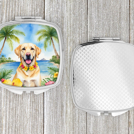 Yellow Labrador Retriever Luau Compact Mirror