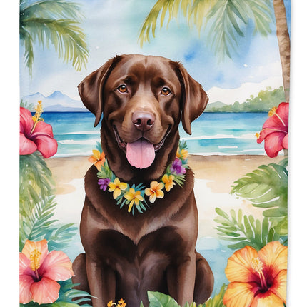 Chocolate Labrador Retriever Luau Garden Flag