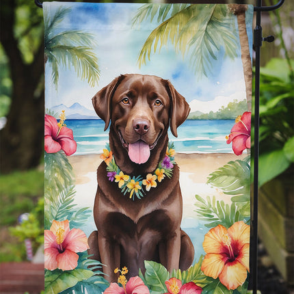 Chocolate Labrador Retriever Luau Garden Flag