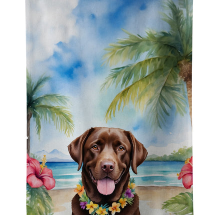 Chocolate Labrador Retriever Luau Kitchen Towel