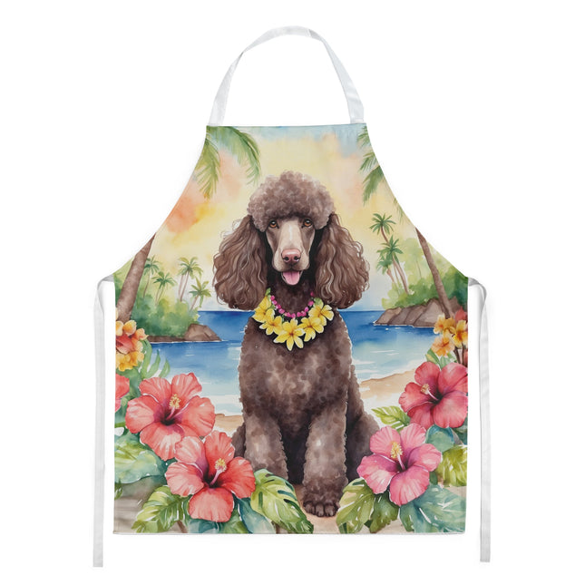 Chocolate Poodle Luau Apron